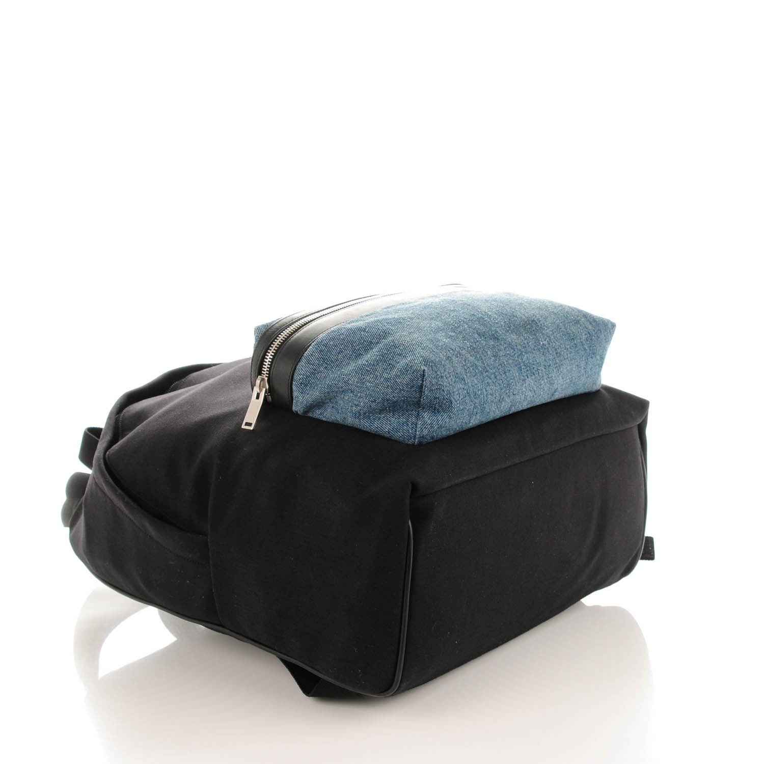 Saint Laurent Nylon Denim Classic Hunting Backpack Black Light Blue 4 of 8