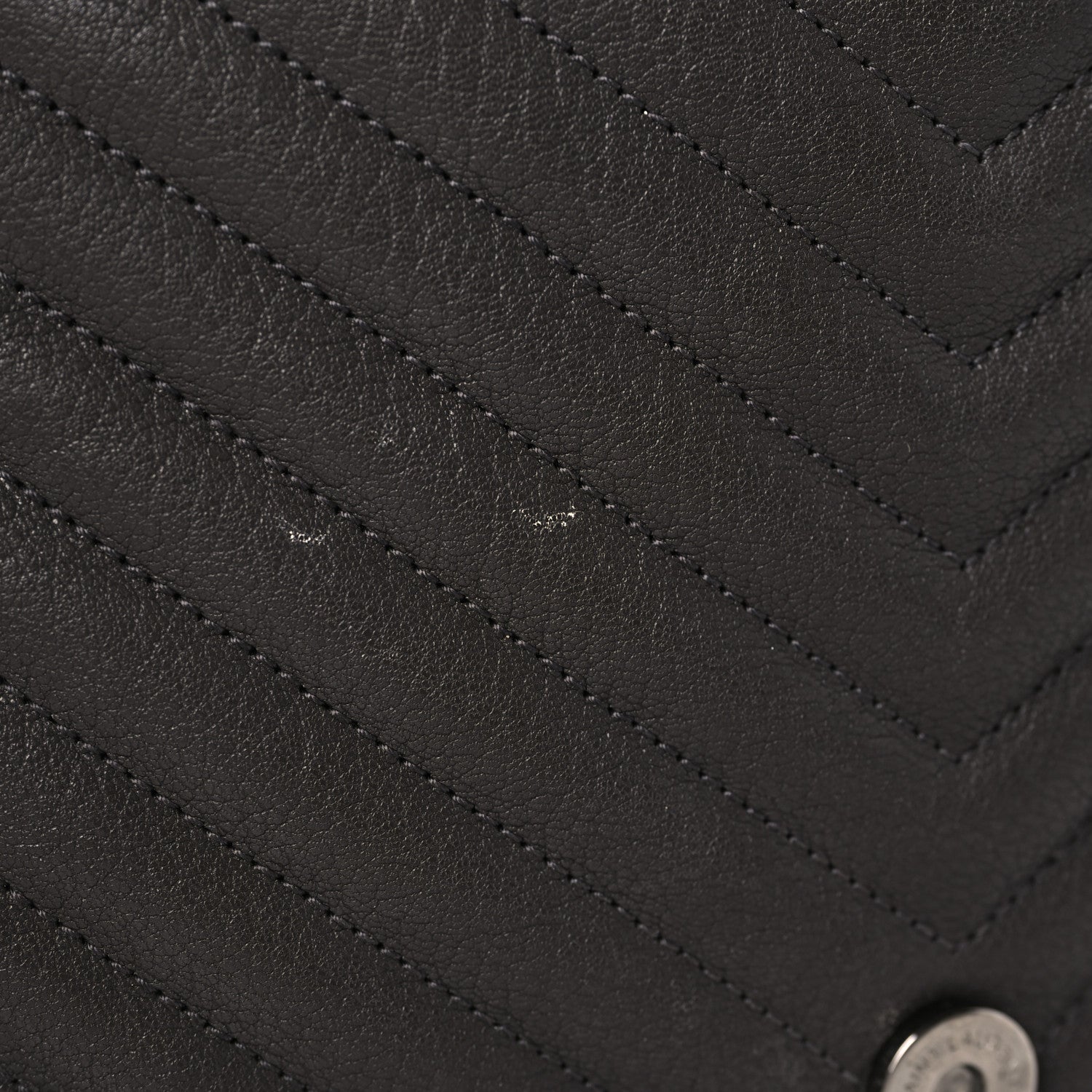 Saint Laurent Sheepskin Matelasse Chevron Monogram Large College Satchel Dark Anthracite 10 of 10