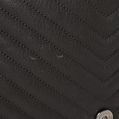 Saint Laurent Sheepskin Matelasse Chevron Monogram Large College Satchel Dark Anthracite 10 of 10