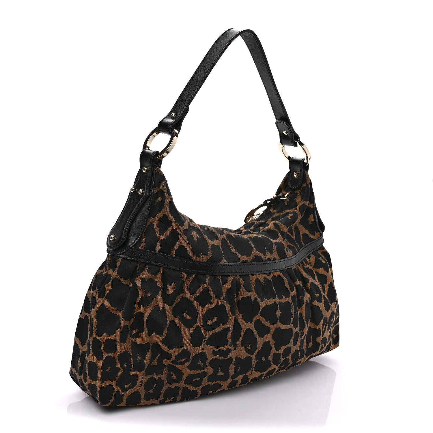Fendi Jacquard Leopard Print Chef Hobo Tobacco 3 of 10