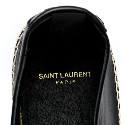 Saint Laurent Lambskin Mens Monogram Espadrilles 40 Black 7 of 7