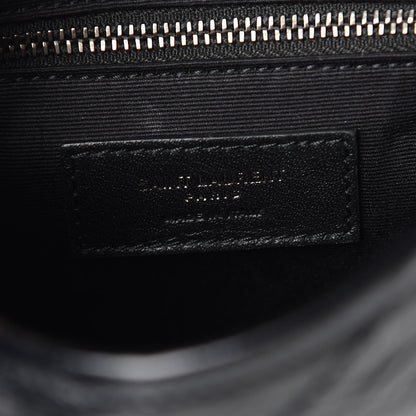 Saint Laurent Crinkled Calfskin Matelasse Monogram Niki Chain Wallet Black 6 of 9