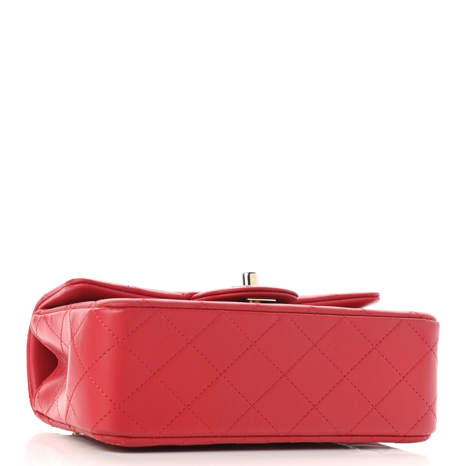 Chanel Lambskin Quilted Mini Top Handle Rectangular Flap Red 4 of 12