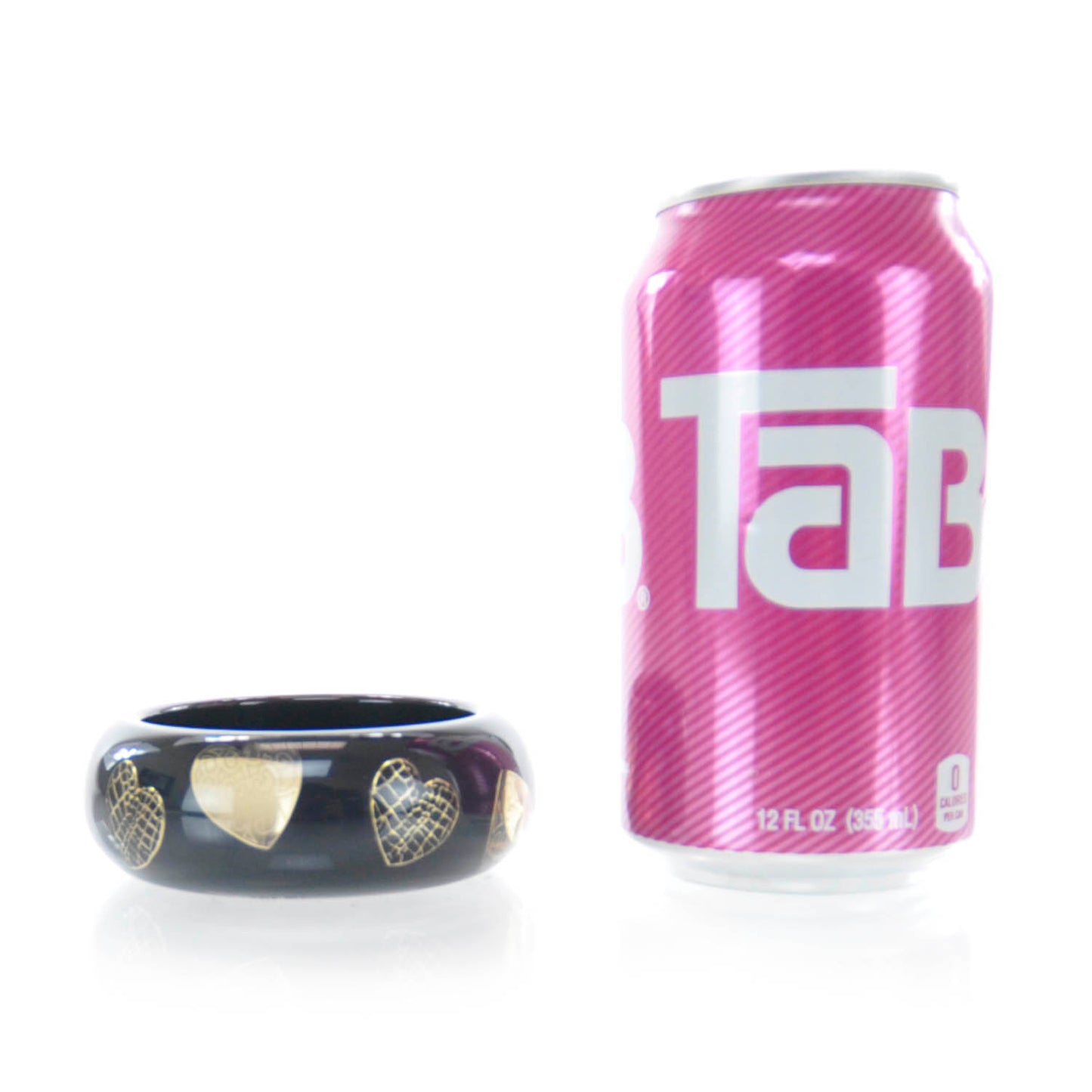 Resin Hearts Bangle Black