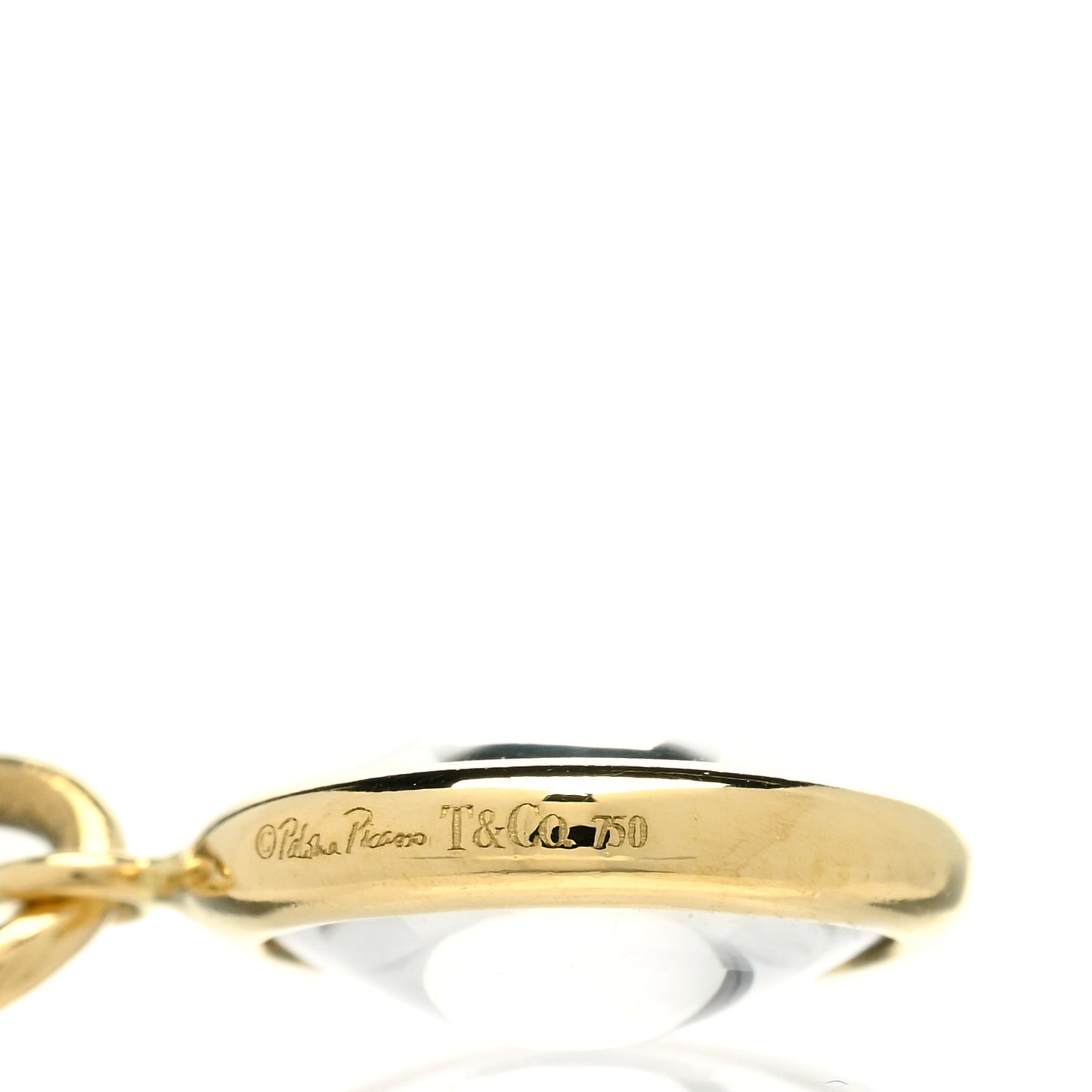 18K Yellow Gold Rock Crystal Quartz Paloma Picasso Dot Charm