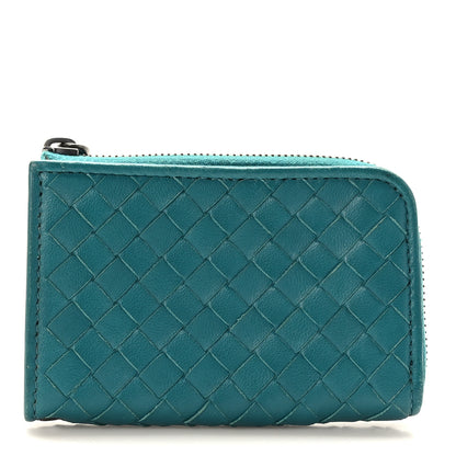 Bottega Veneta Nappa Intrecciato Zip Around Coin Purse Lagoon 1 of 7