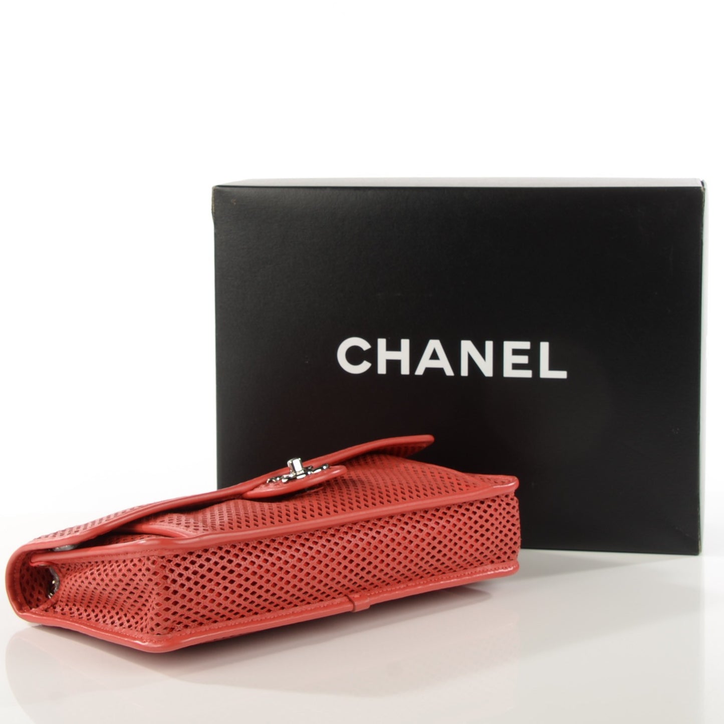 Perforated Calfskin Up In The Air Flap Red