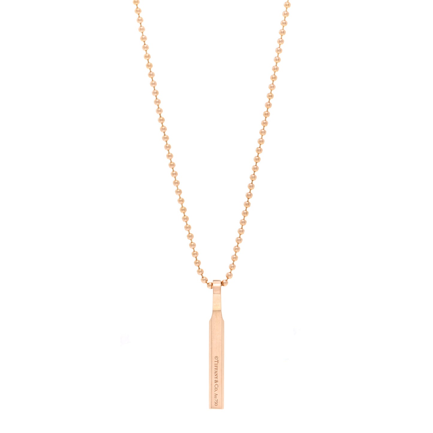 18K Rose Gold Makers Bar Pendant Necklace