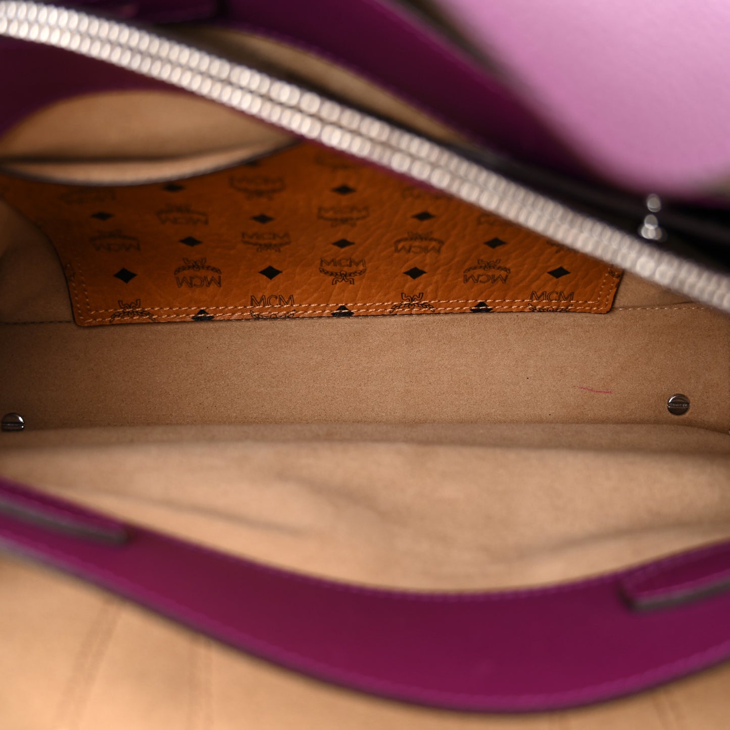 Grained Calfskin Medium Milla Tote Mystic Purple