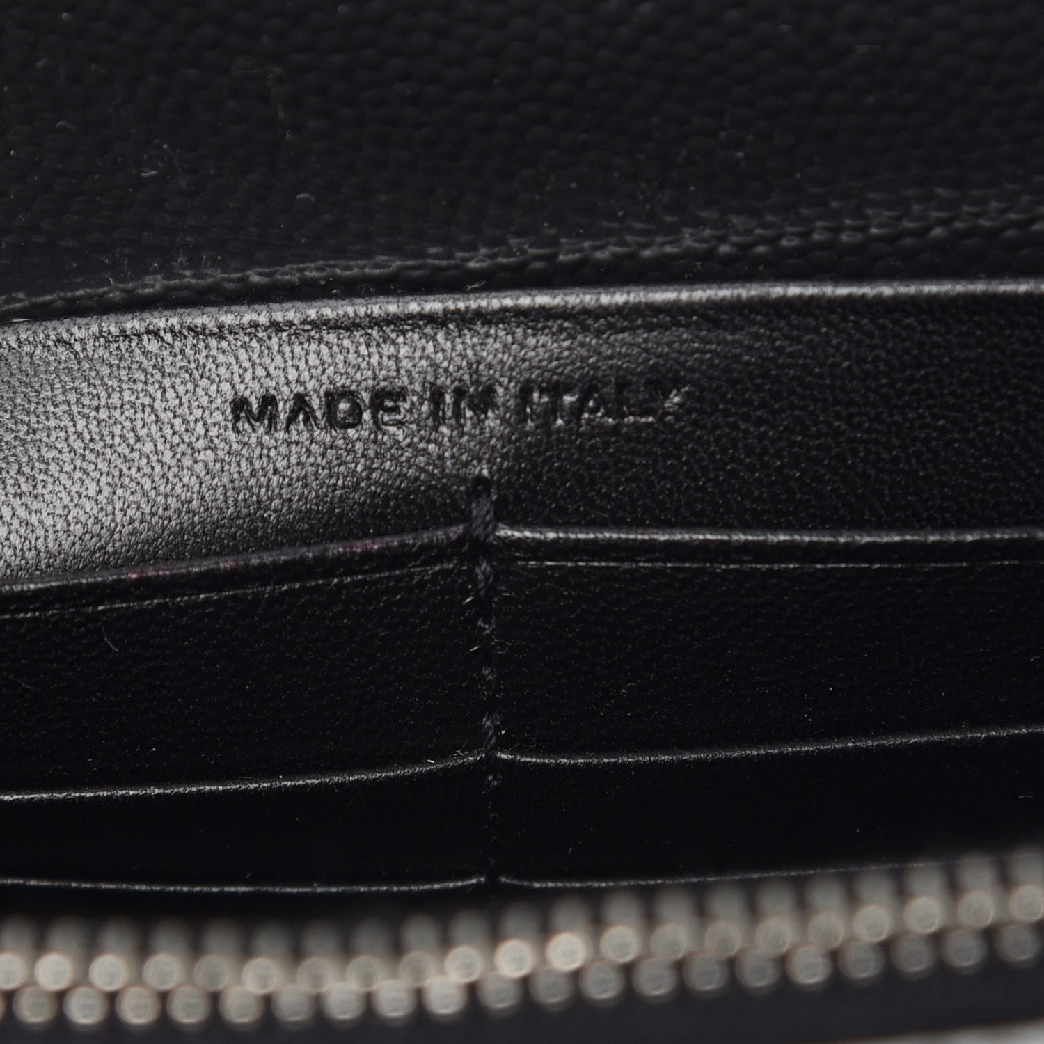 Saint Laurent Metallic Grain De Poudre Kate Monogram Tassel Chain Wallet Silver 6 of 6