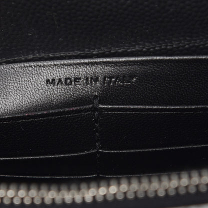 Saint Laurent Metallic Grain De Poudre Kate Monogram Tassel Chain Wallet Silver 6 of 6