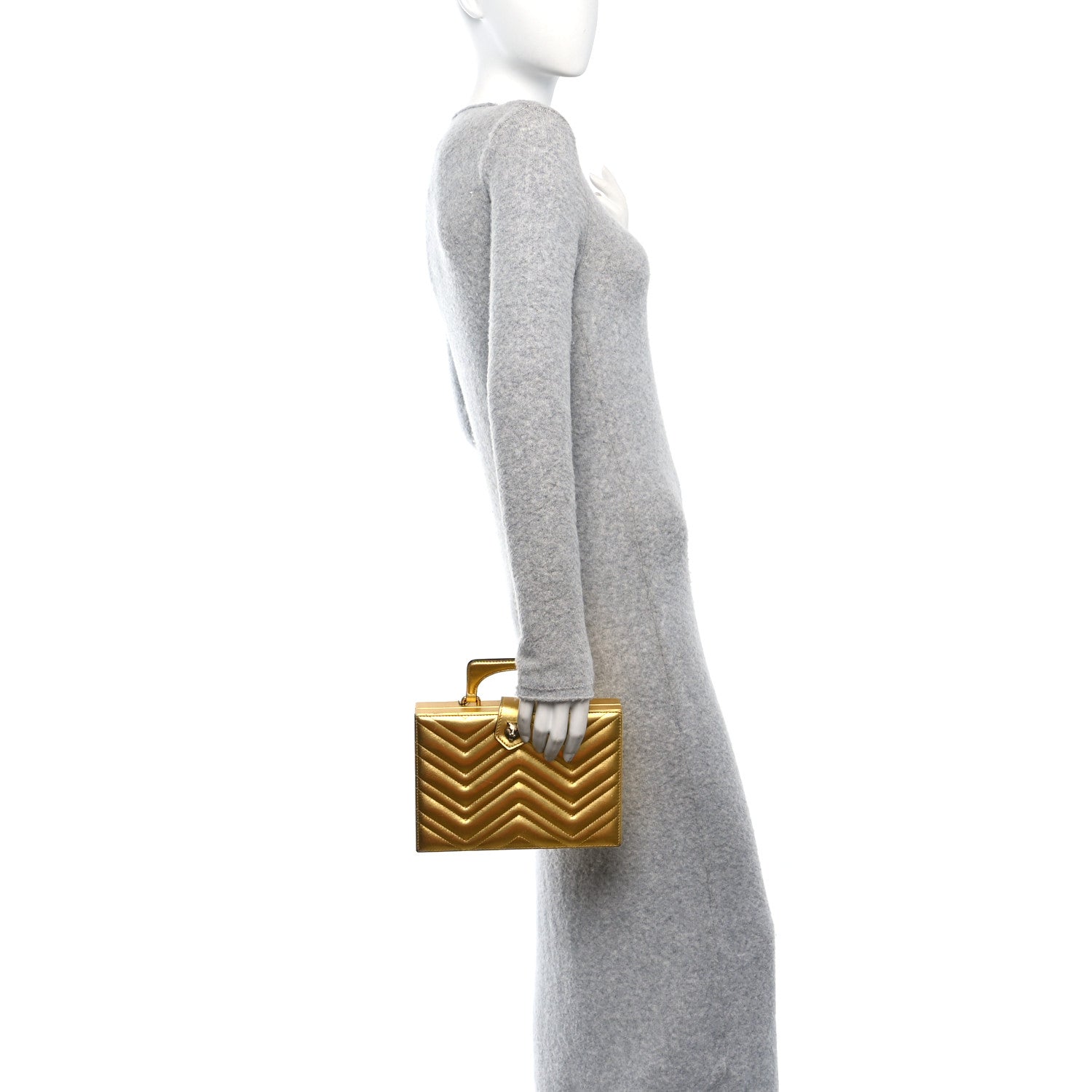Gucci Metallic Nappa Matelasse Broadway Top Handle Bag Gold 2 of 12
