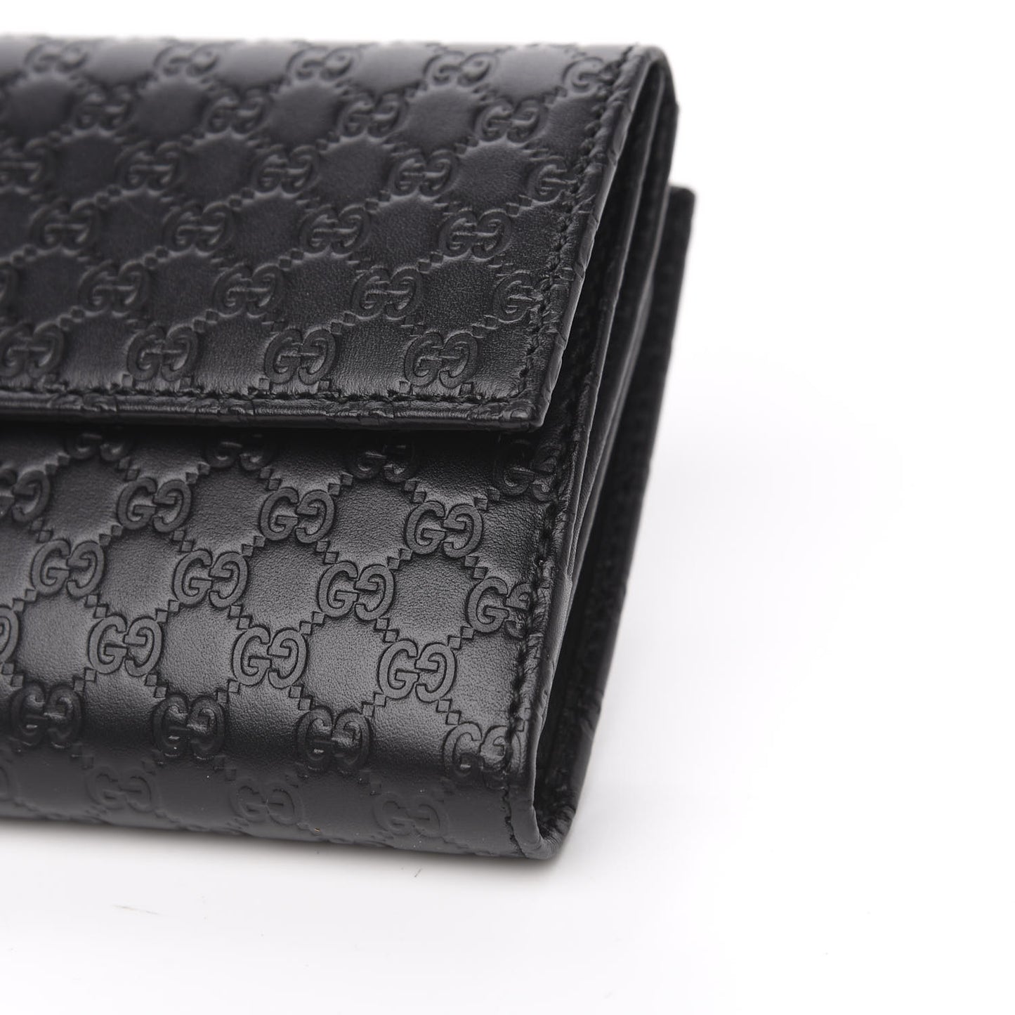 Microguccissima Continental Flap Wallet Black