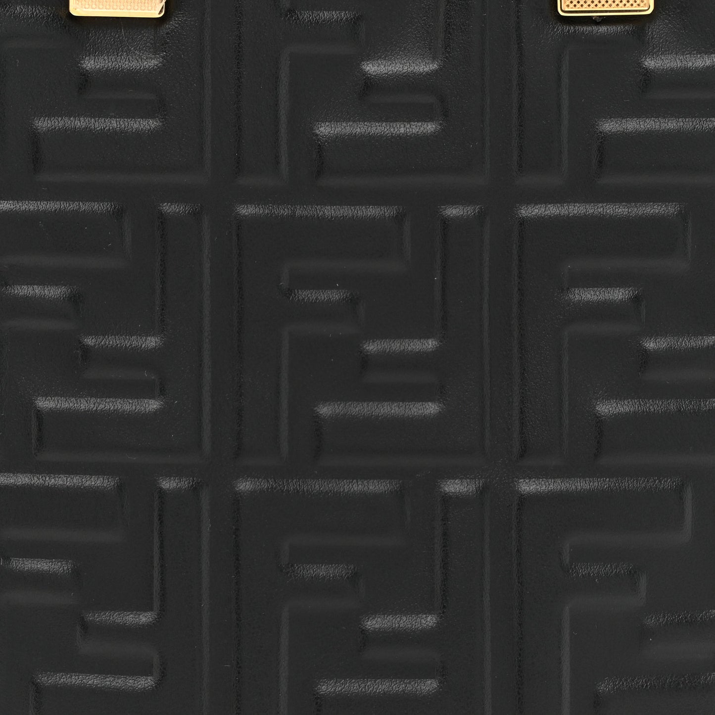 Vitello Plexiglass FF Embossed Mini Fendi Sunshine Shopper Tote Black