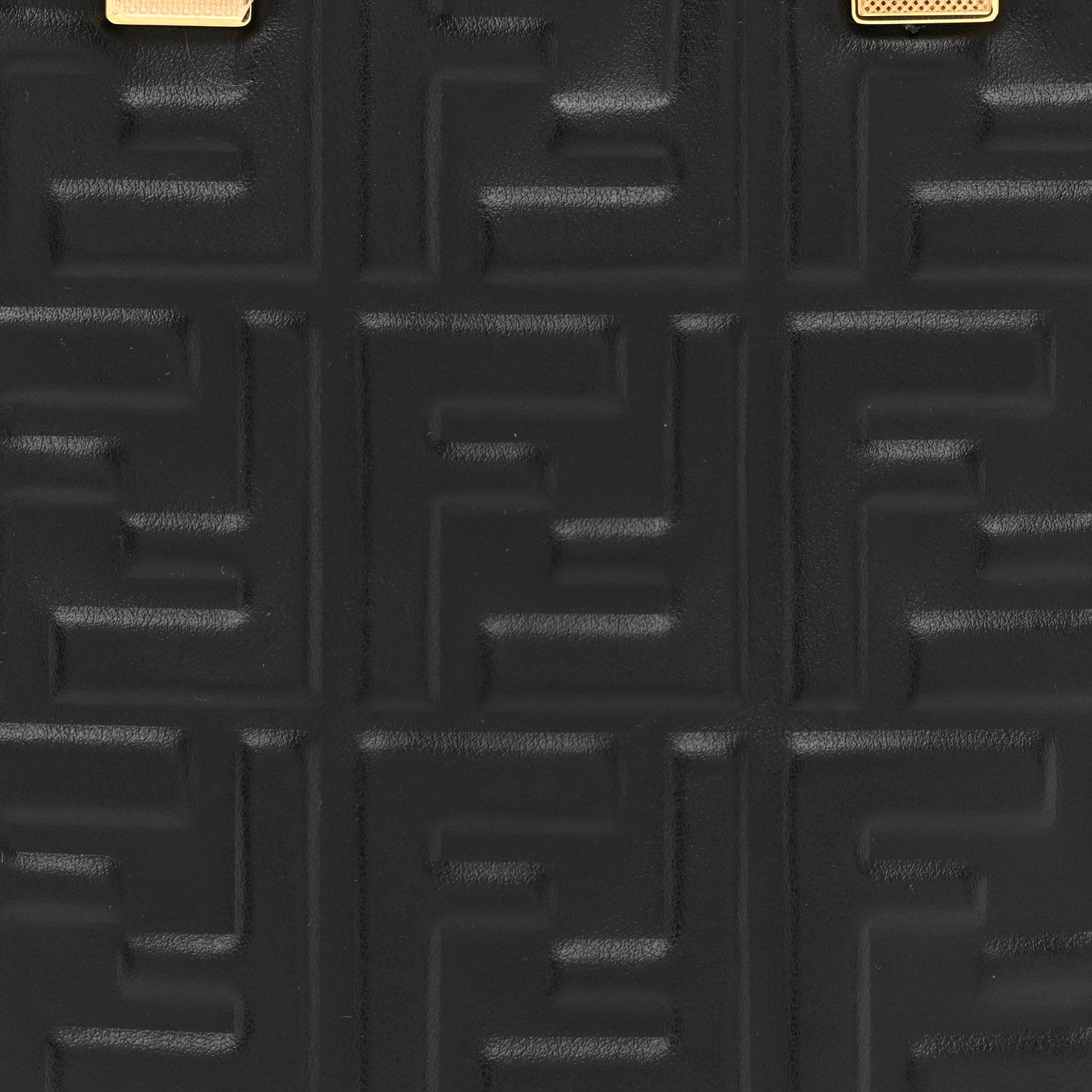 Fendi Vitello Plexiglass FF Embossed Mini Fendi Sunshine Shopper Tote Black 8 of 10