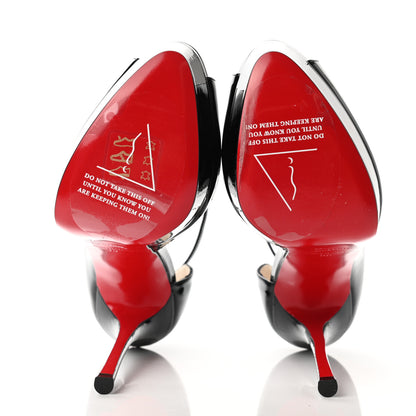 Christian Louboutin Patent After Sun Round Chick Alta Platform Peep Toe 120 Pumps 36 Black 5 of 8