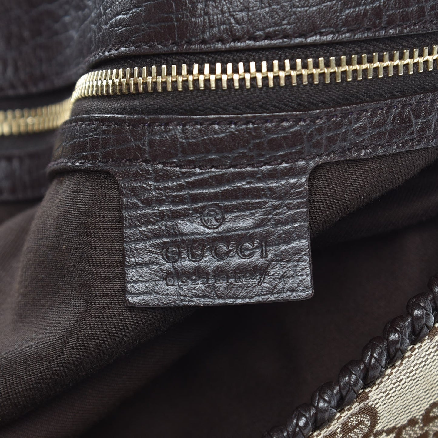 Monogram Large Horsebit Chain Hobo Dark Brown