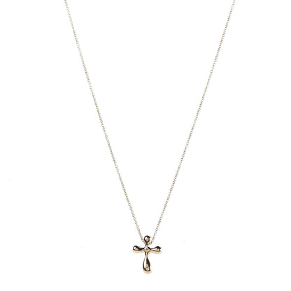 Tiffany 18k Yellow Gold 12mm Elsa Peretti Cross Pendant Necklace 1 of 6