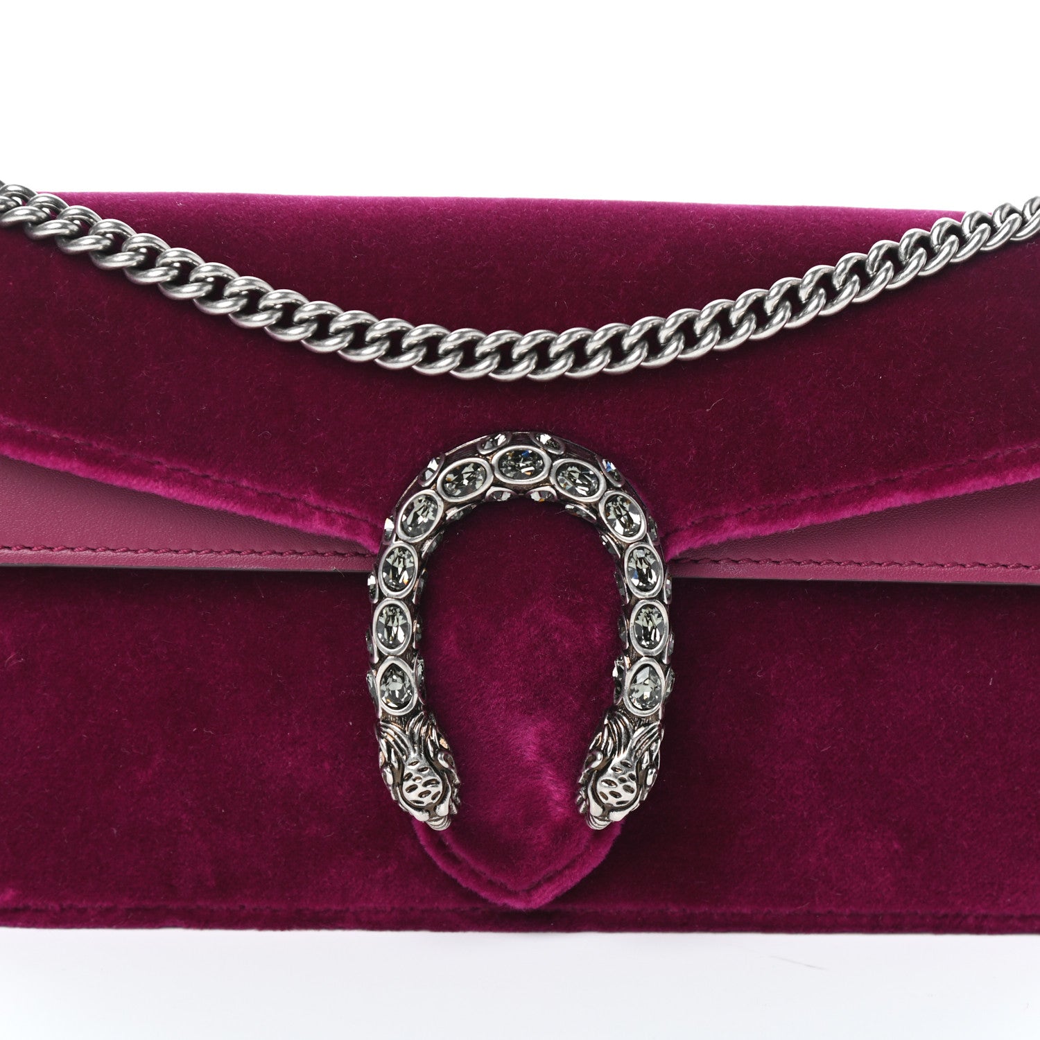 Gucci Velvet Super Mini Dionysus Shoulder Bag Fuchsia Violet Cyclamen 7 of 9