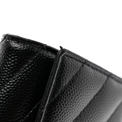 Saint Laurent Grain De Poudre Matelasse Cassandre Monogram Slim Key Case Black 7 of 7