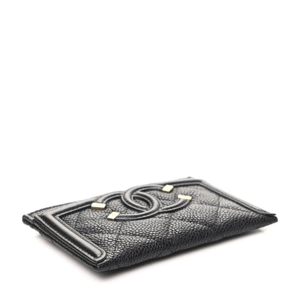 Chanel Caviar Quilted Filigree Card Holder Black 4 of 8