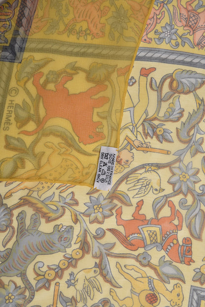 Hermes Cashmere Silk Chasse En Inde Shawl 140 7 of 9