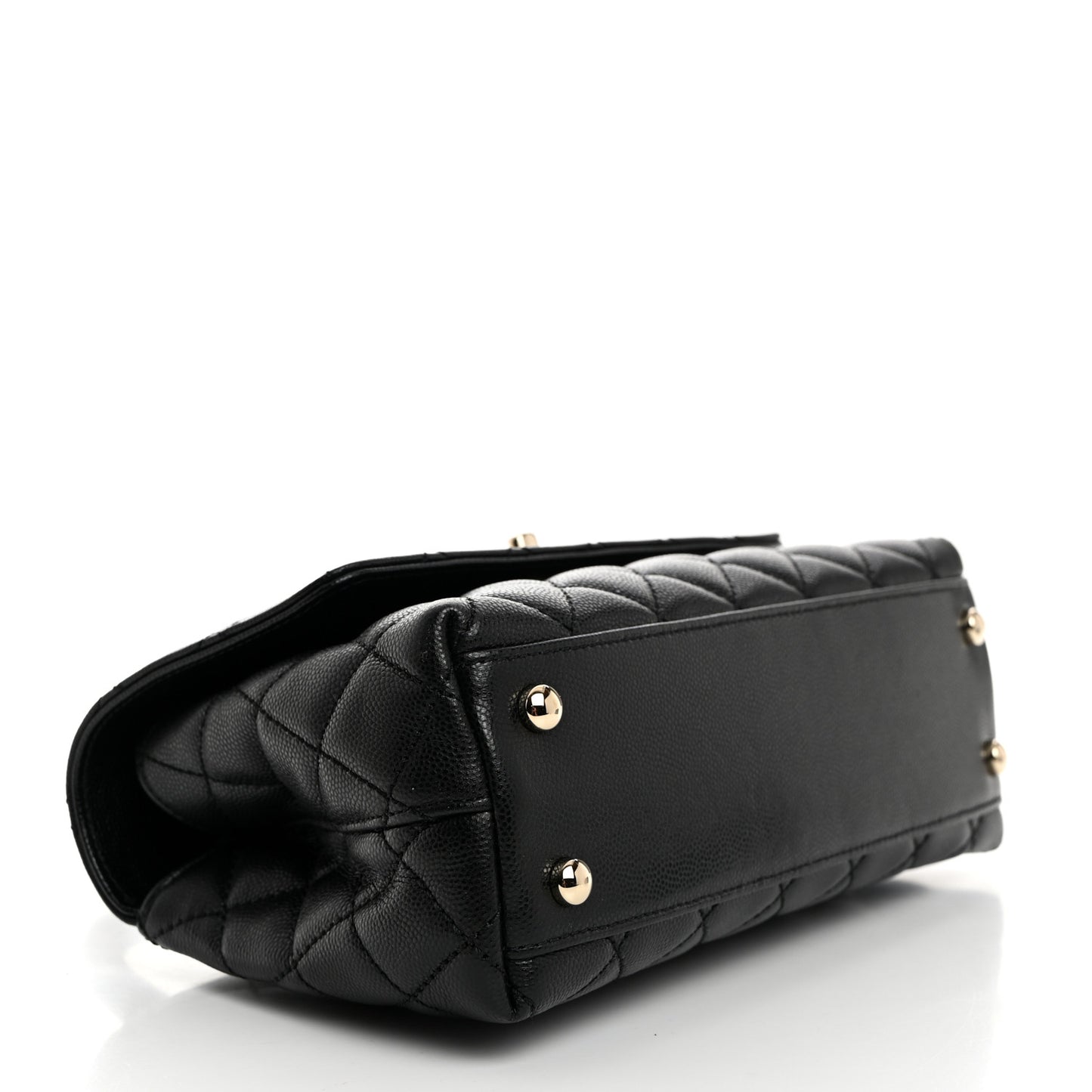 Caviar Quilted Mini Coco Handle Flap Black