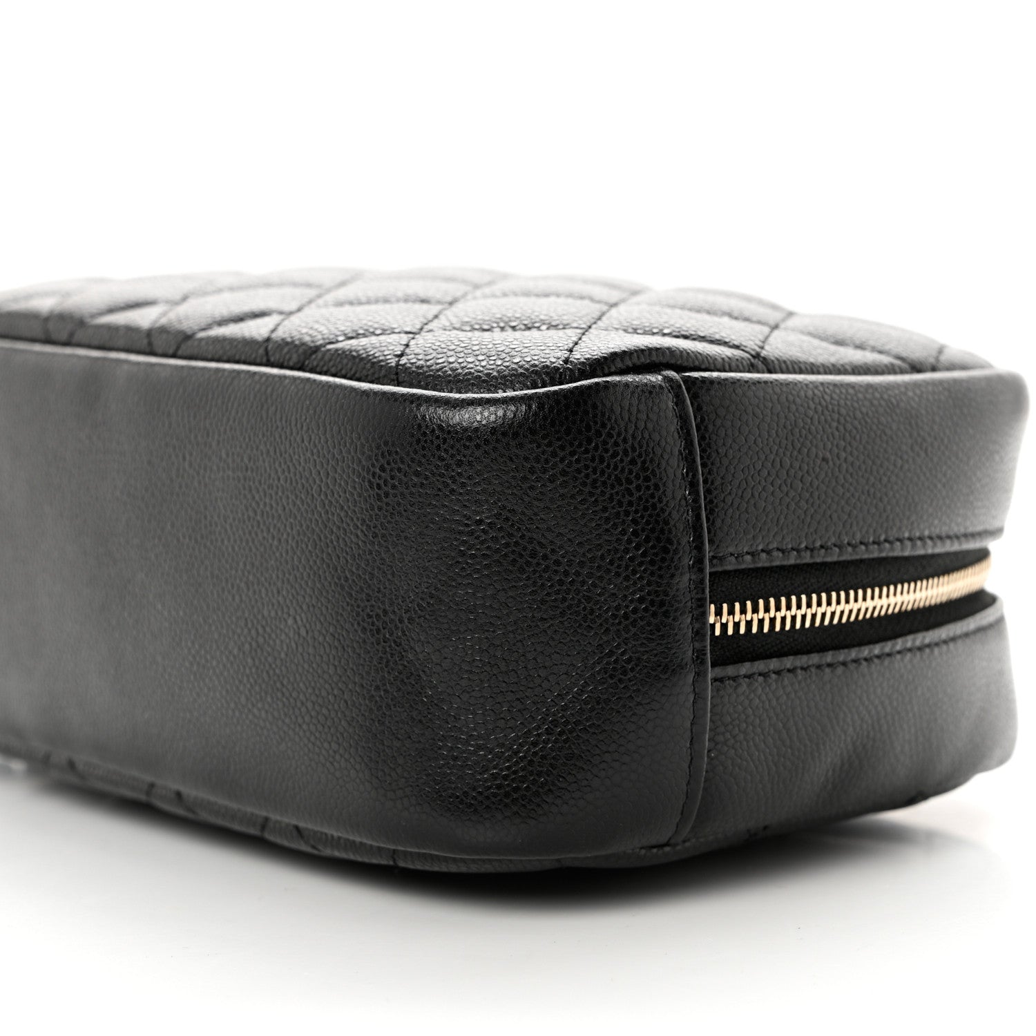 Chanel Caviar Quilted Curvy Pouch Cosmetic Case Black 8 of 9