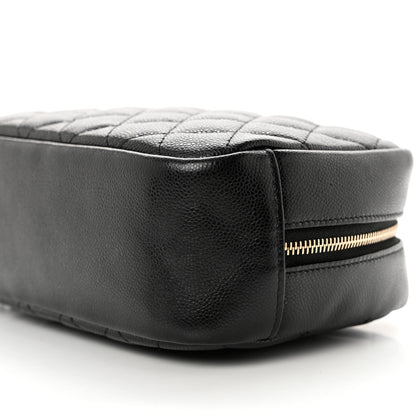 Chanel Caviar Quilted Curvy Pouch Cosmetic Case Black 8 of 9