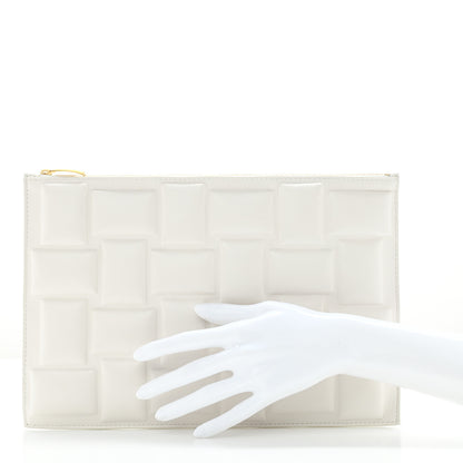Bottega Veneta Nappa Embossed Pouch Clutch White 2 of 7