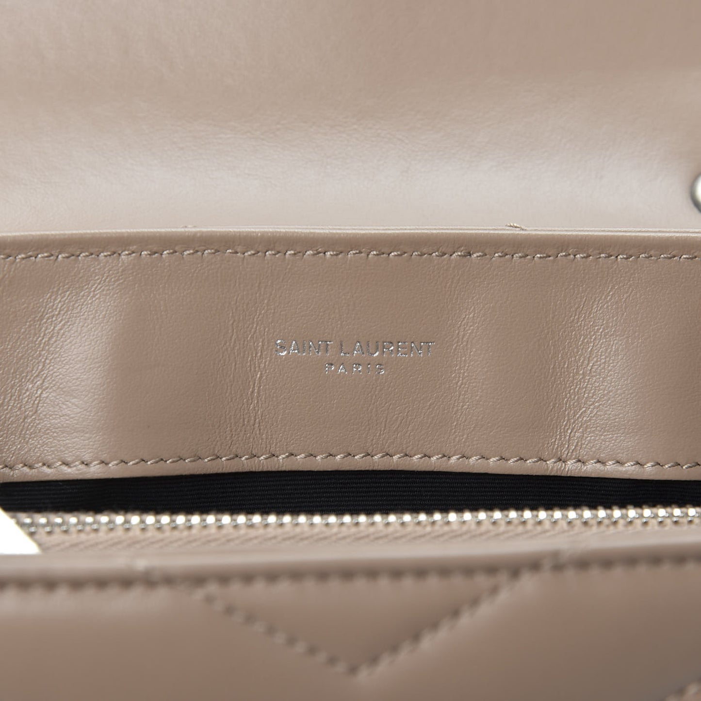 Calfskin Y Quilted Monogram Small Loulou Chain Satchel Dark Beige