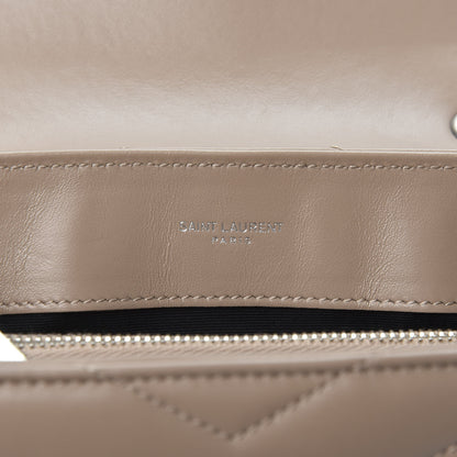 Saint Laurent Calfskin Y Quilted Monogram Small Loulou Chain Satchel Dark Beige 7 of 9