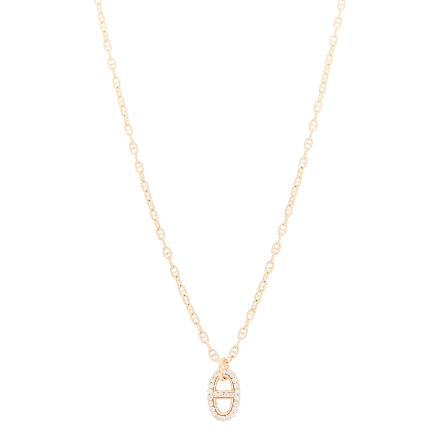 18K Rose Gold Diamond PM New Farandole Pendant Necklace