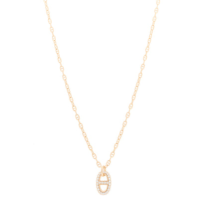Hermes 18K Rose Gold Diamond PM New Farandole Pendant Necklace 1 of 5