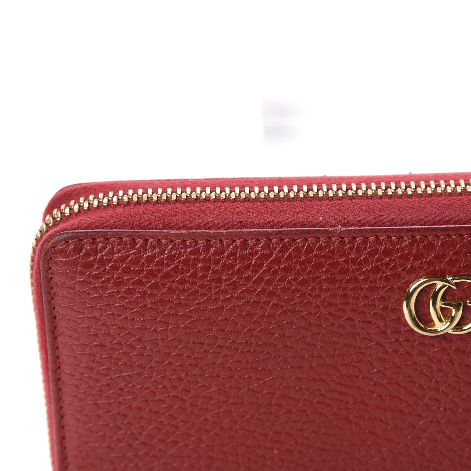 Gucci Dollar Calfskin GG Marmont Zip Around Wallet Hibiscus Red 11 of 12