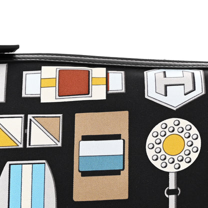 Hermes Silk Sursoie To Go Pouch Bleu Marine Craie Black 8 of 11