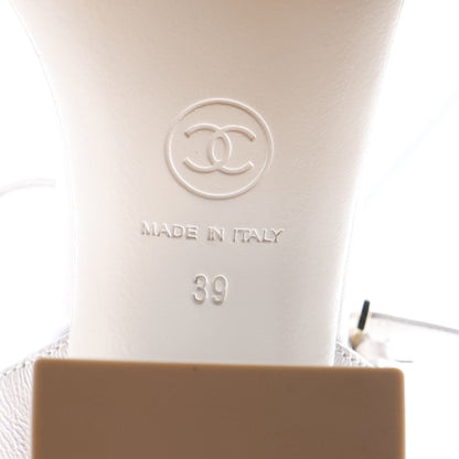 Chanel Lambskin Camellia Sandals 39 White 9 of 10