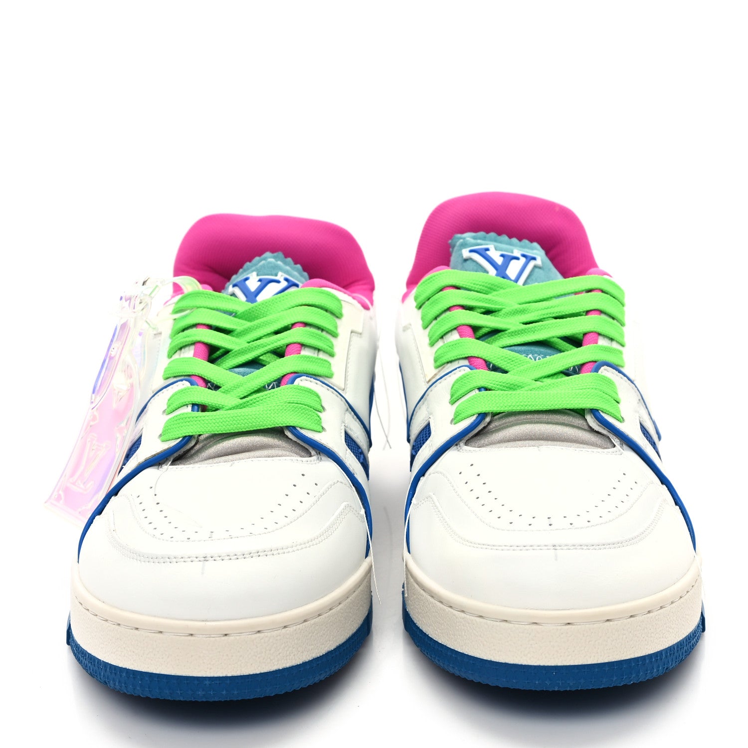 Louis Vuitton Calfskin Monogram Walk In The Park Mens LV Trainer Sneakers 9 Blue Multicolor 3 of 10