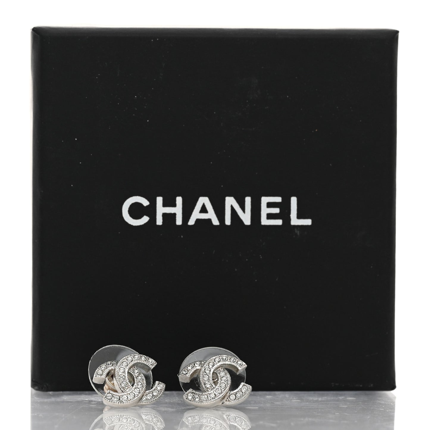 Crystal Mini CC Earrings Silver