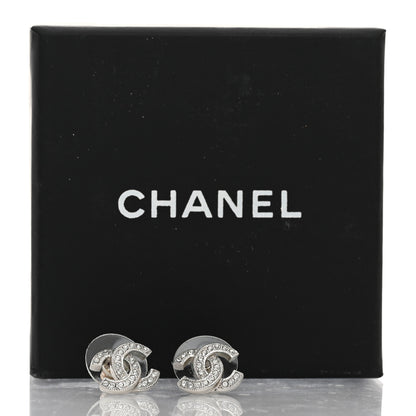 Chanel Crystal Mini CC Earrings Silver 5 of 5