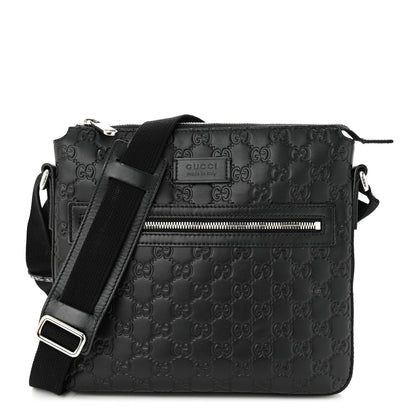 Gucci Guccissima Signature Small Messenger Bag Black 1 of 13