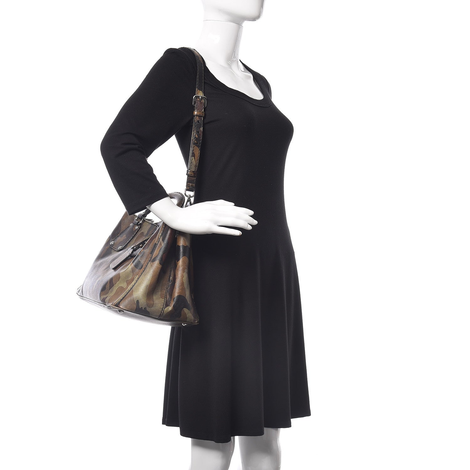 Prada Saffiano Soft Camouflage Military Tote Mimetico 2 of 11