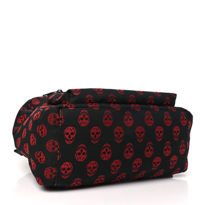 Alexander McQueen Nylon Skull Print Backpack Black Red 4 of 9