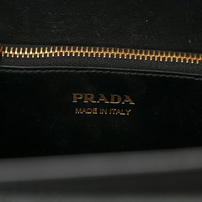 Prada Saffiano Cuir Calfskin Medium Monochrome Top Handle Tote Black 5 of 7