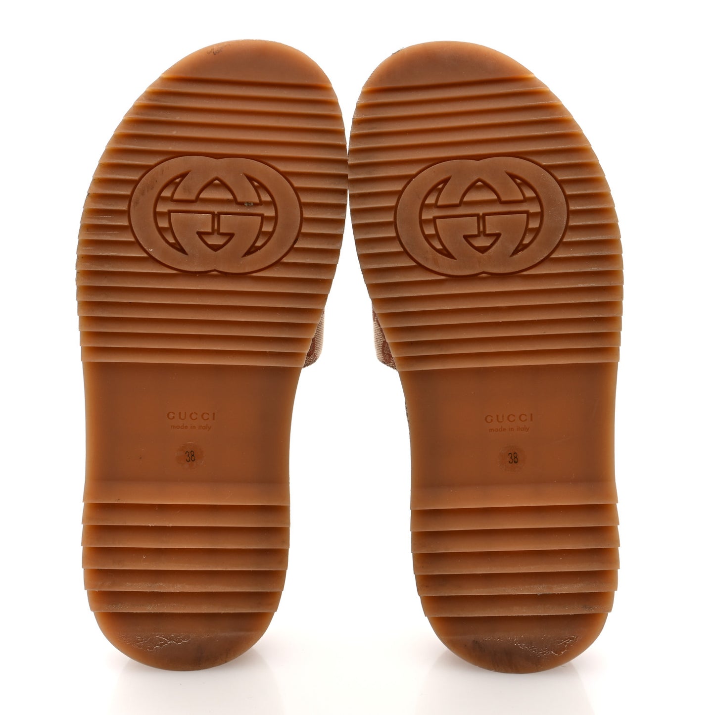 Canvas GG Monogram Angelina Platform Slide Sandals 38 Beige Ruggine 38 Beige Ruggine