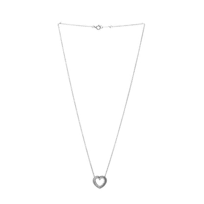 Tiffany Platinum Diamond Metro Heart Pendant Necklace 3 of 7