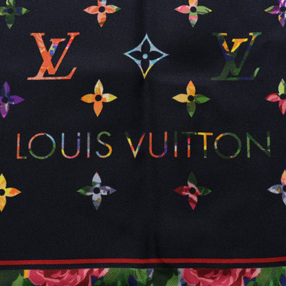 Louis Vuitton Silk Monogram Printed LV Garden Square Scarf Bleu Marine 2 of 3
