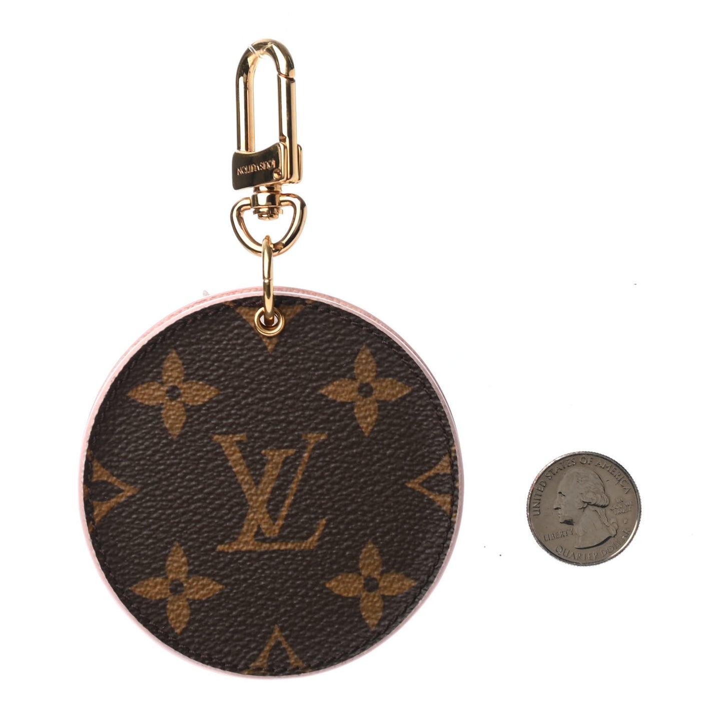 Monogram LV Mirror Bag Charm Key Holder Rose Ballerine