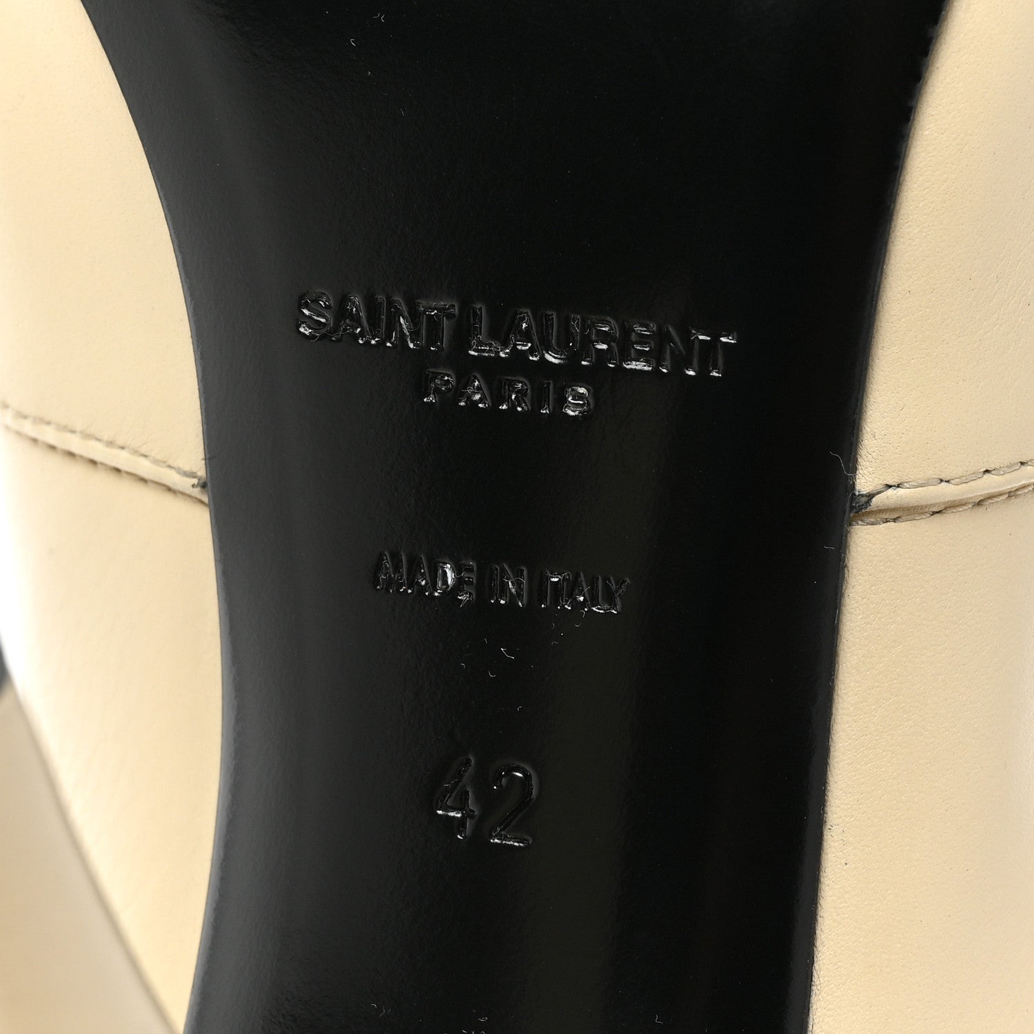 Saint Laurent Lambskin Koller 110 Tall Boots 42 Real Beige 6 of 9