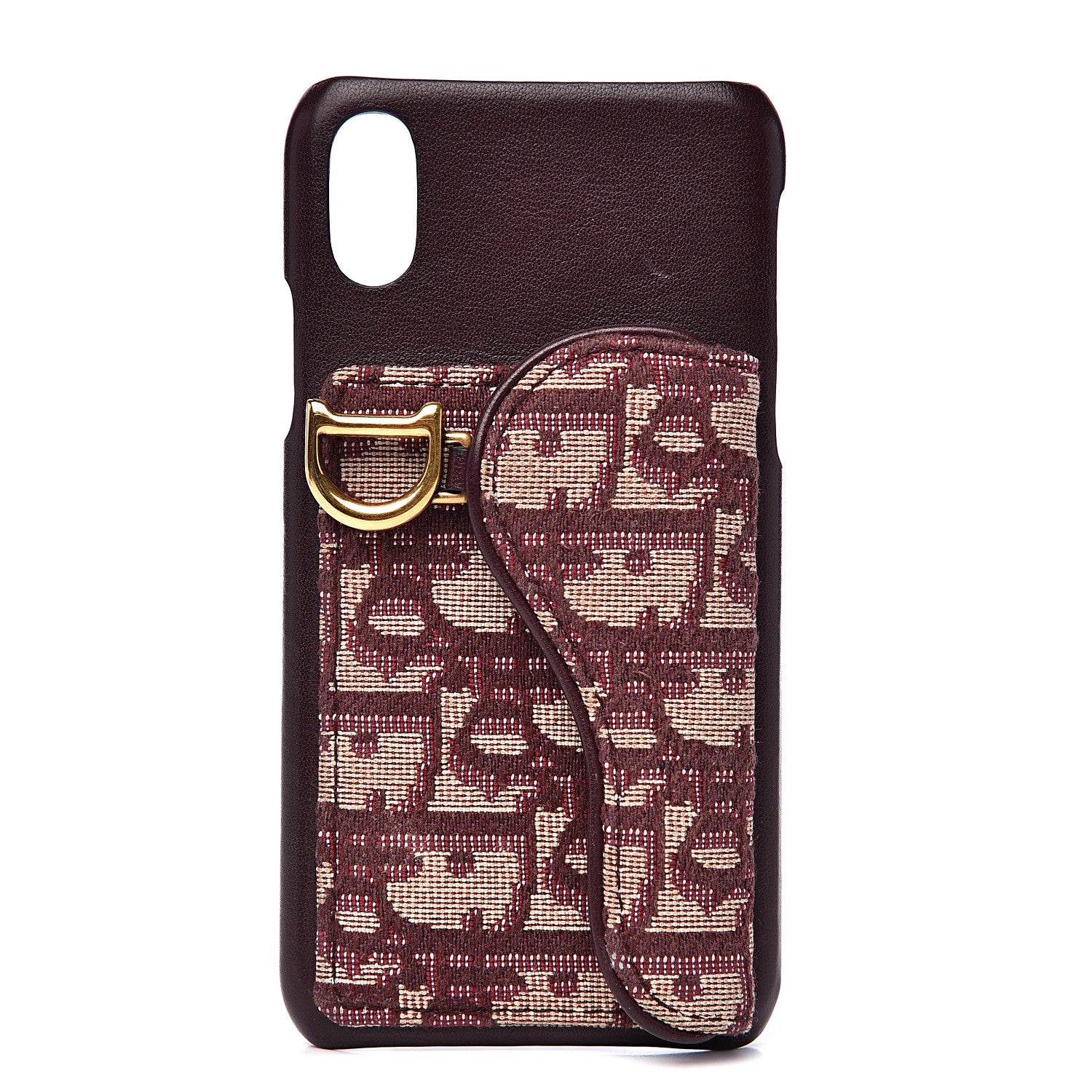 Christian Dior Oblique Calfskin Saddle iPhone X Case Bordeaux 1 of 6